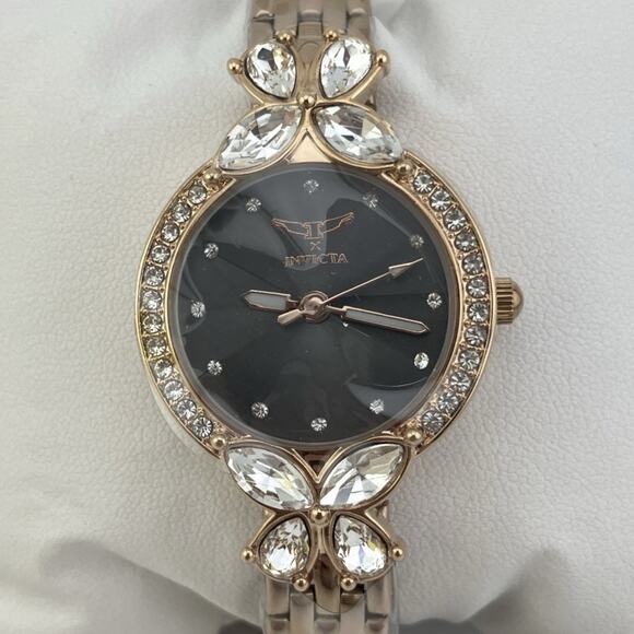 Invicta Wildflower Women's Watch - 30mm, Rose Gold (69100) Black Dial-NEW IN BOX - Picture 3 of 15